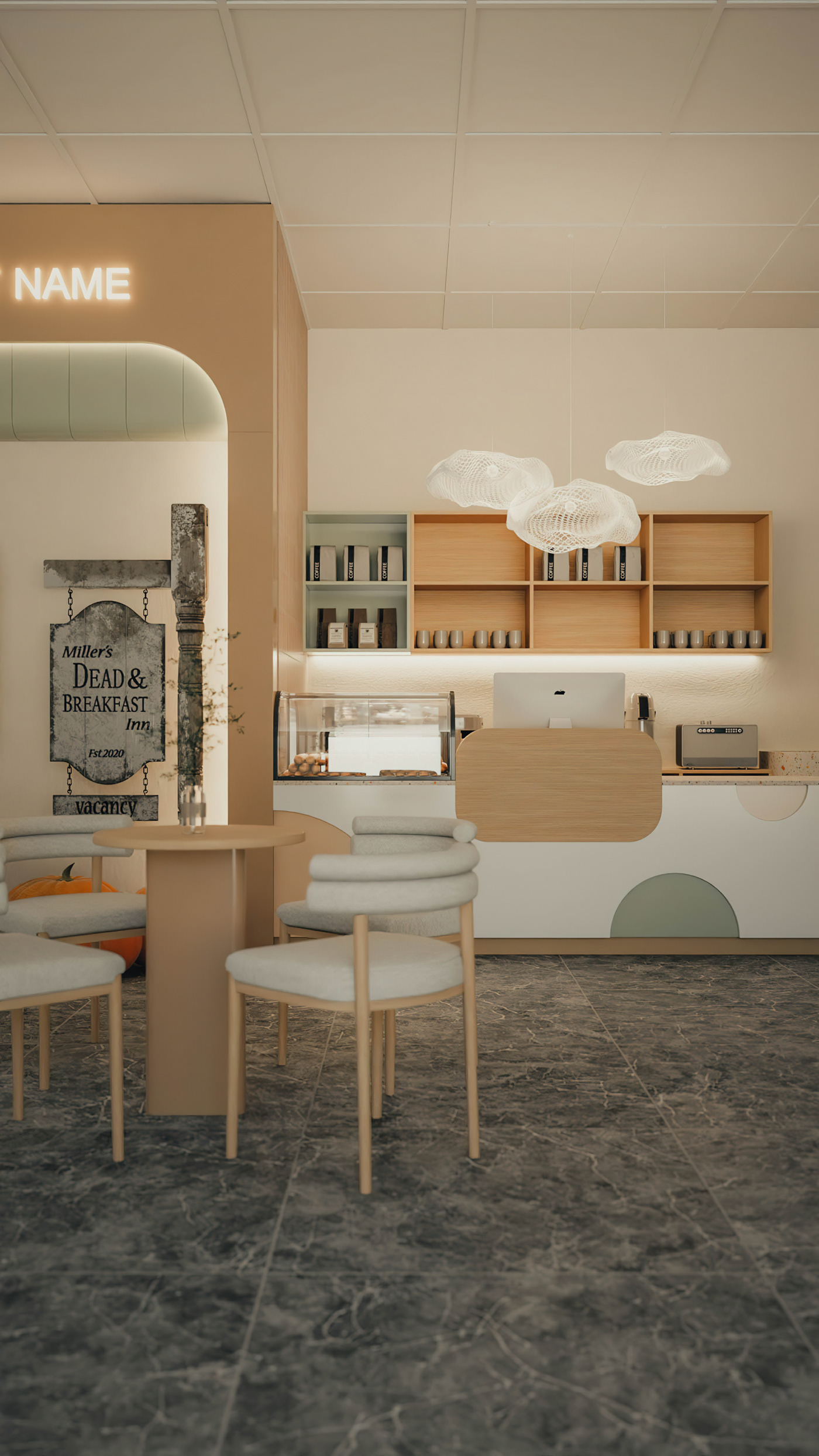 visualization interior design  archviz CGI vray Coffee MIZEDESIGNVN