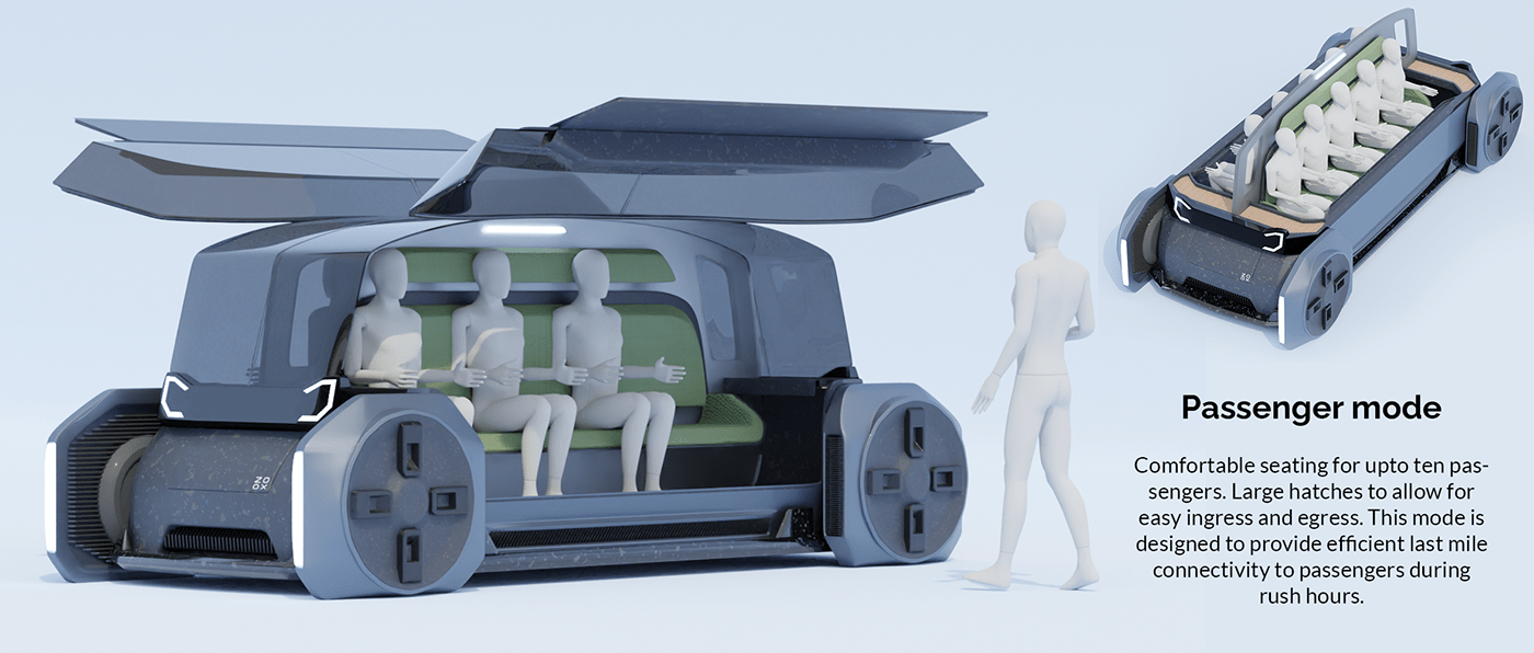 3d modeling Autonomous vehicle blender exterior design public transport Shared Mobility Transportation Design zoox