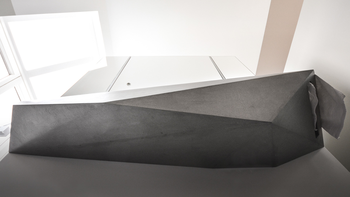 Lavabo Sink concrete diamond  cut lowpoly strong smooth Who cares luxury