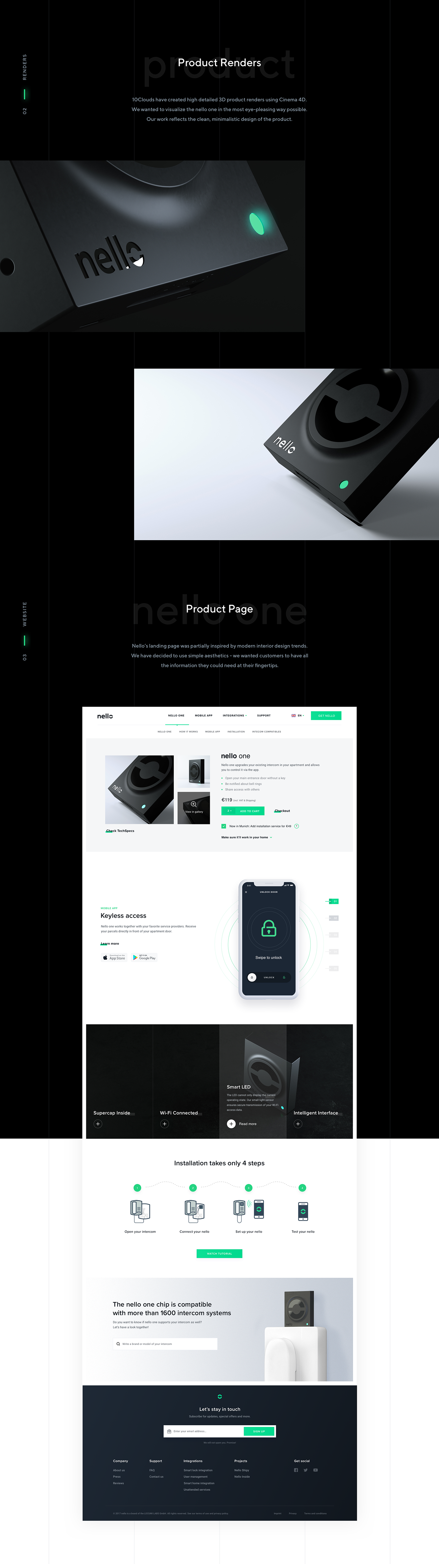 10Clouds animation  UI/UX Render Website app nello product