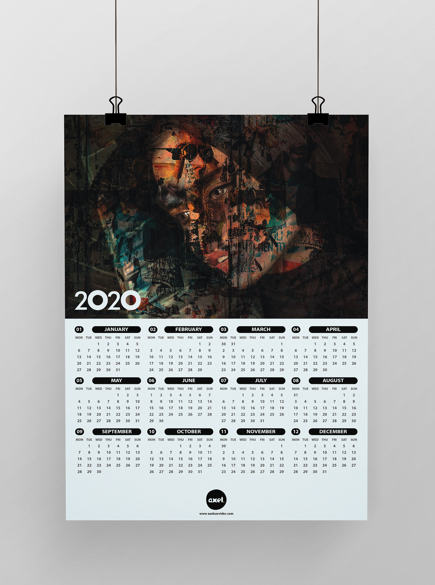 free 2020 calendar graphic design  Advertiding Promotional cyprus Greece Theatre marketing   digital artist Europe