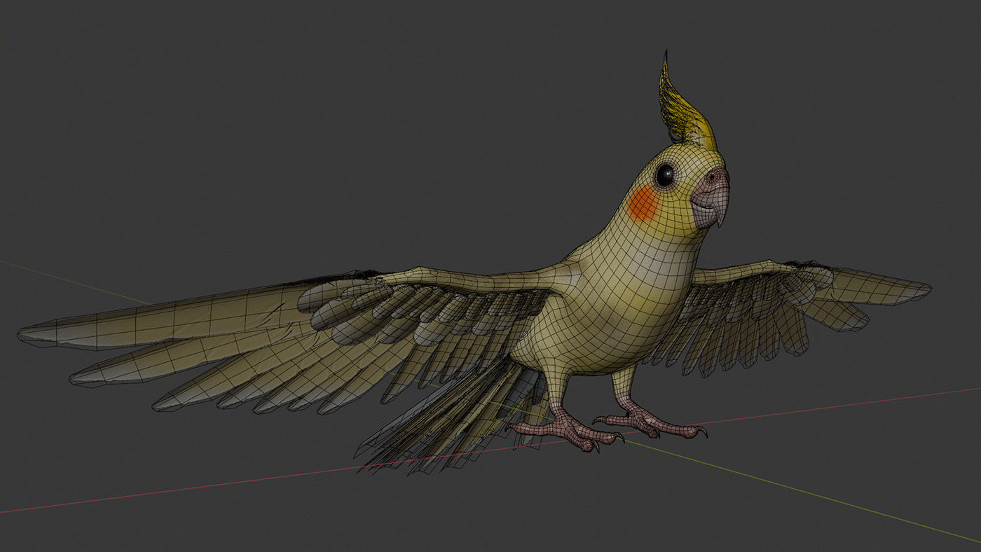 bird Cockatoo CGI 3D 3d animation 3d modeling Render blender Digital Art  vfx