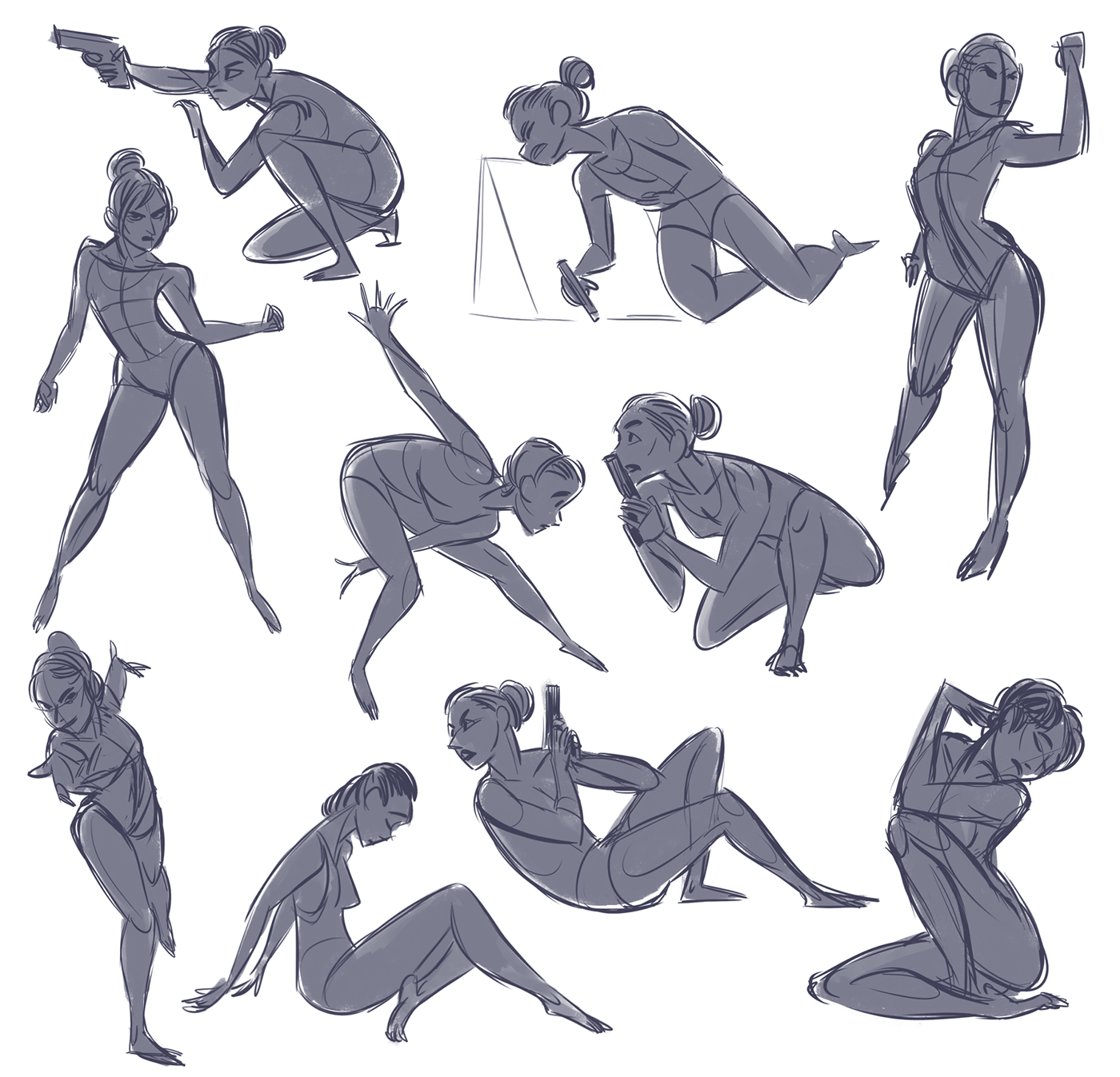 figure Drawing  gesture pose animation  action life sketching