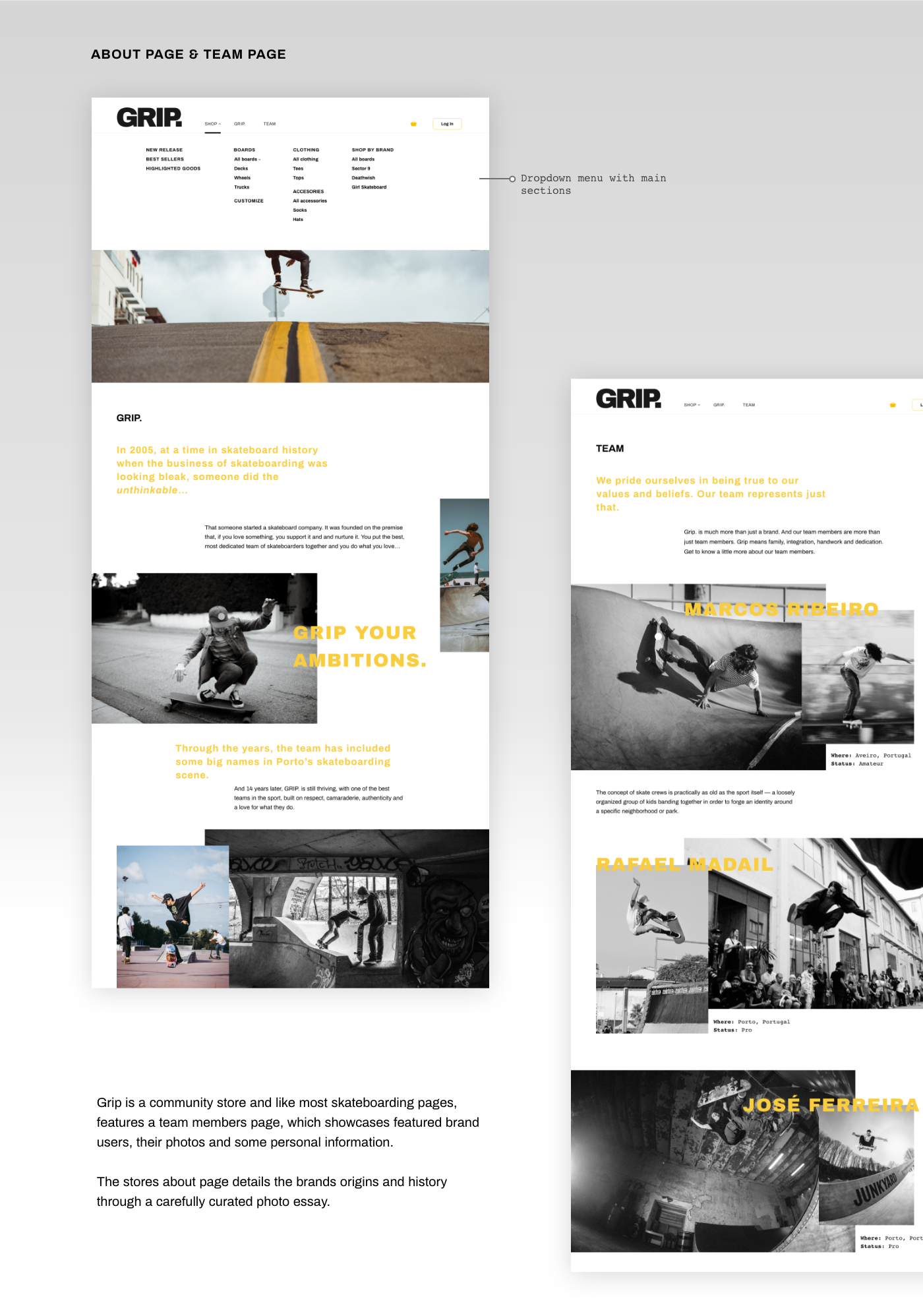 skateboards UI/UX Webdesign e-commerce skateboarding boards customization grip. skater shop