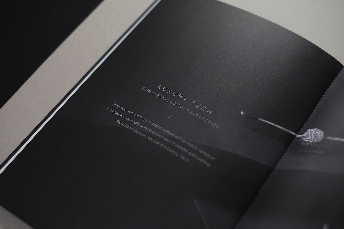 catalog brand luxury tech Printing Black Foil paper texture Booklet book