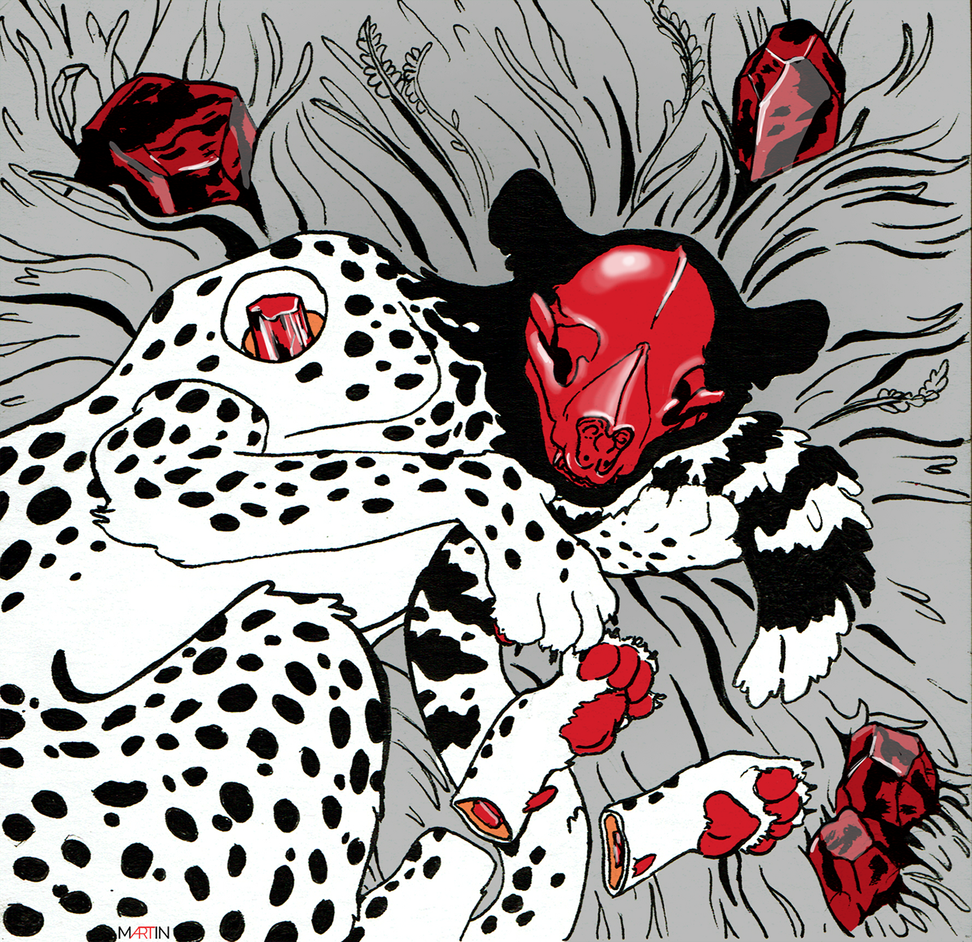 cheetah ILLUSTRATION  surrealism sci-fi crystals animal illustration anatomy