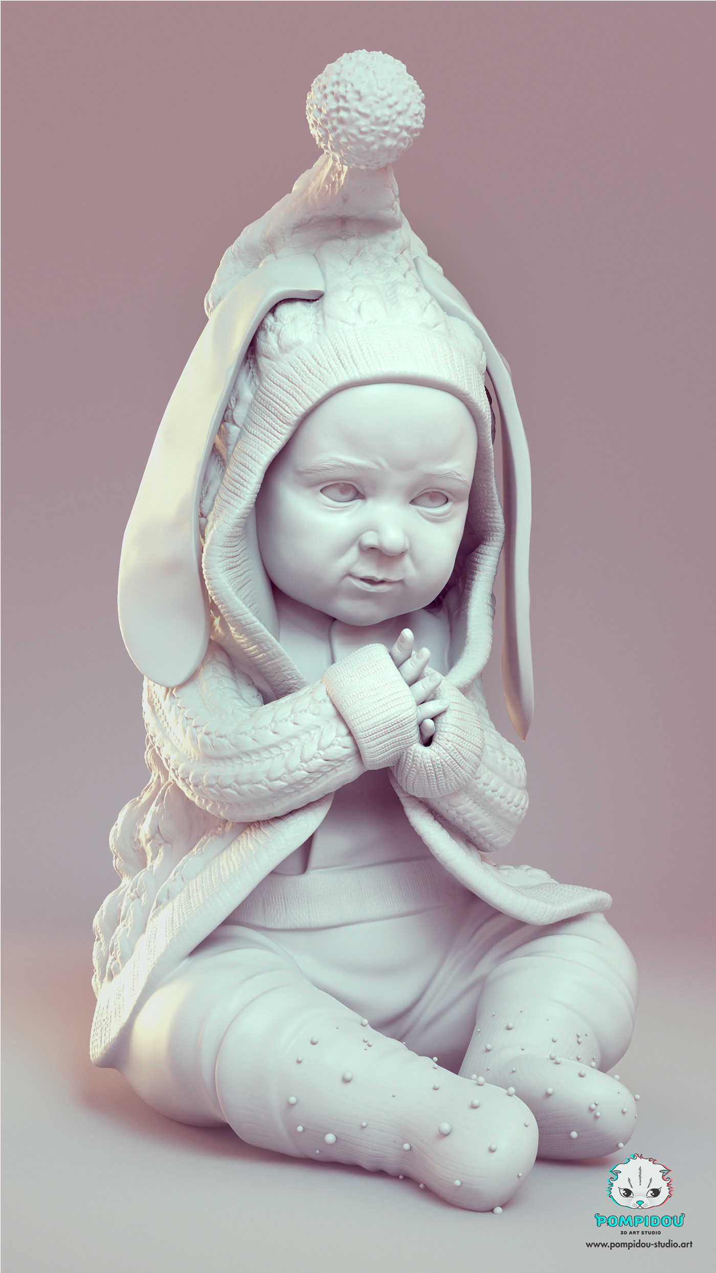 3d printing baby model Sculpt 3D tutorial traditional realistic Zbrush CG