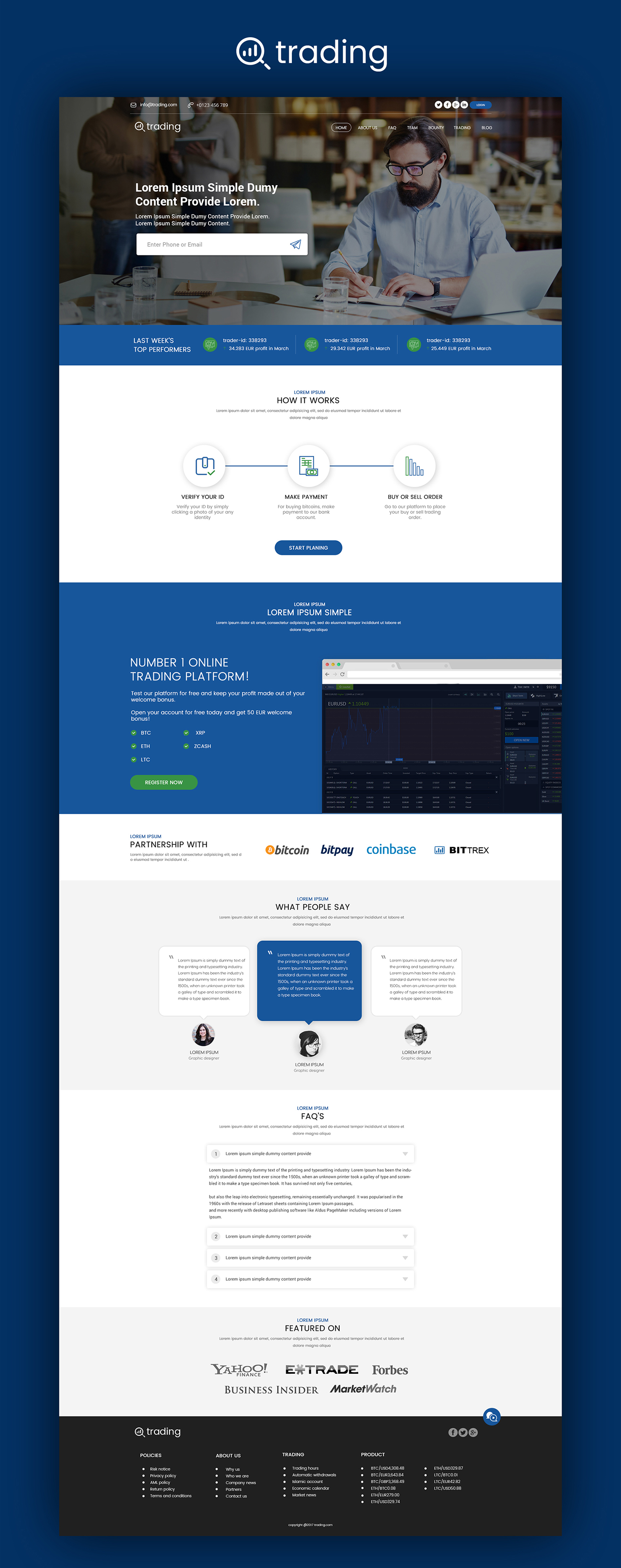 Trading Website Website Design