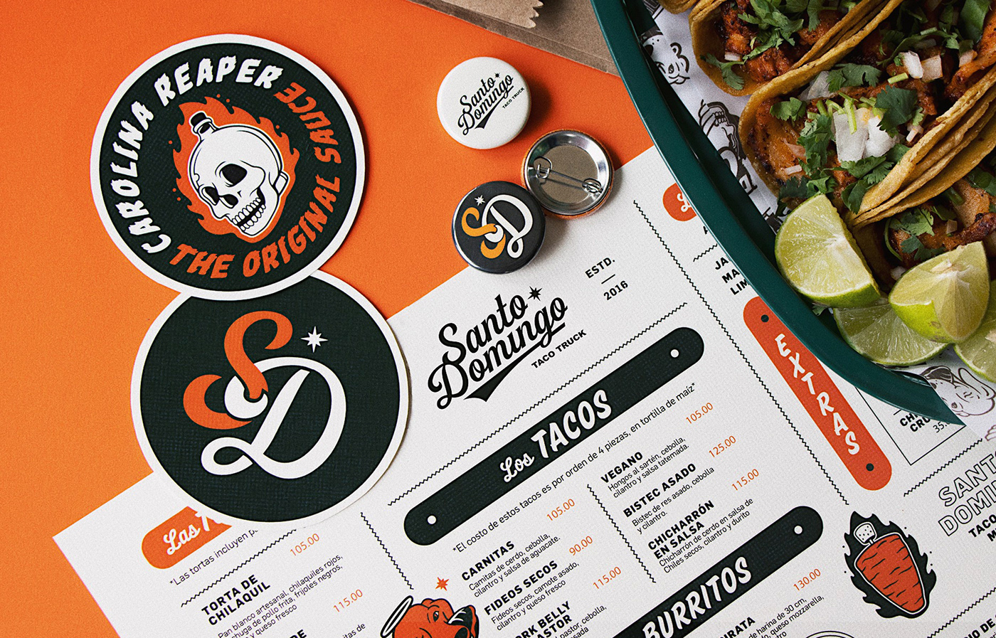 Food truck Tacos mexico Food  branding  skull foodtruck