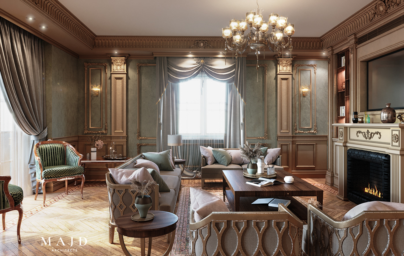 architecture Classic Classical elegant indoor Interior interior design  luxury Render visualization