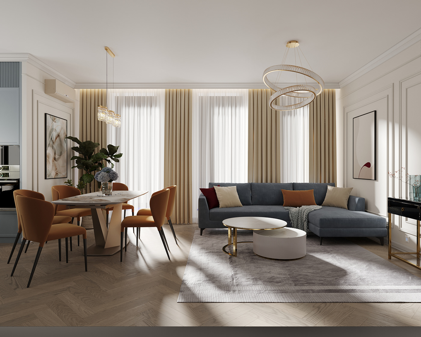 indoor visualization Render 3ds max corona interior design  apartment living room