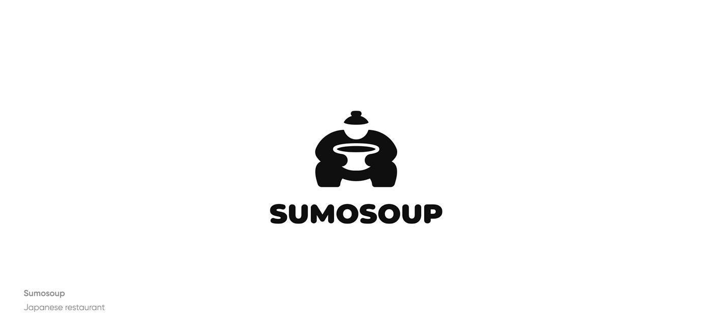 Logo design for a Japanese restaurant. 
flat mark simple original unique noodle sumo vector branding