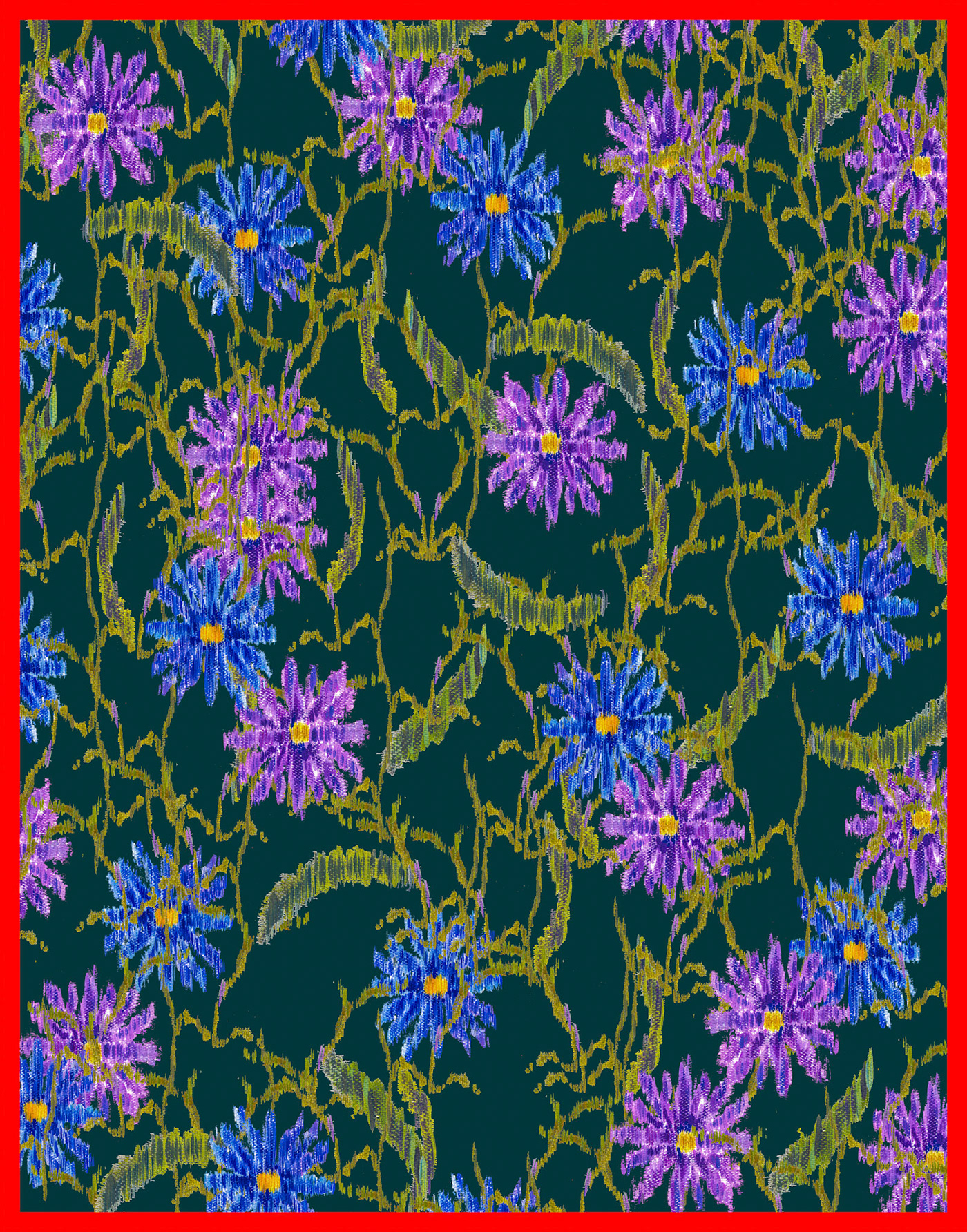 allover Cachemire Fashion  Flowers ILLUSTRATION  jungle parrots textile design  wallcovering wallpaper