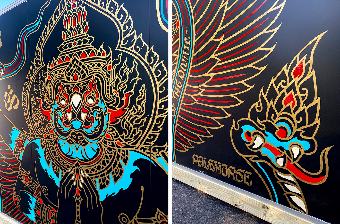 Street Art  Hindu deity Thai Mural painting   Tattoo Art Calligraphy   Garuda sak yant