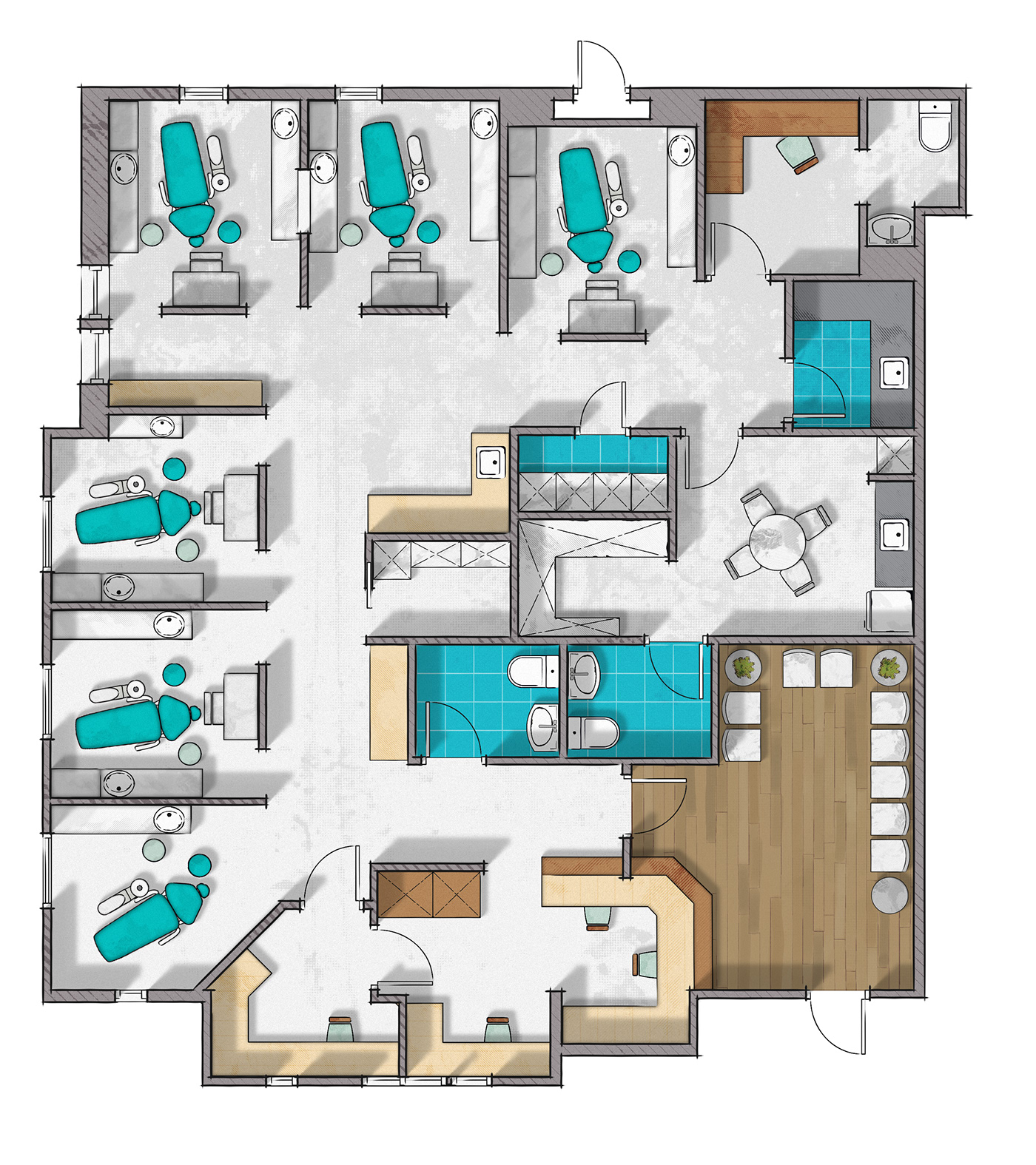 2D clinic dental floor plan floorplan Office Pediatric rendering