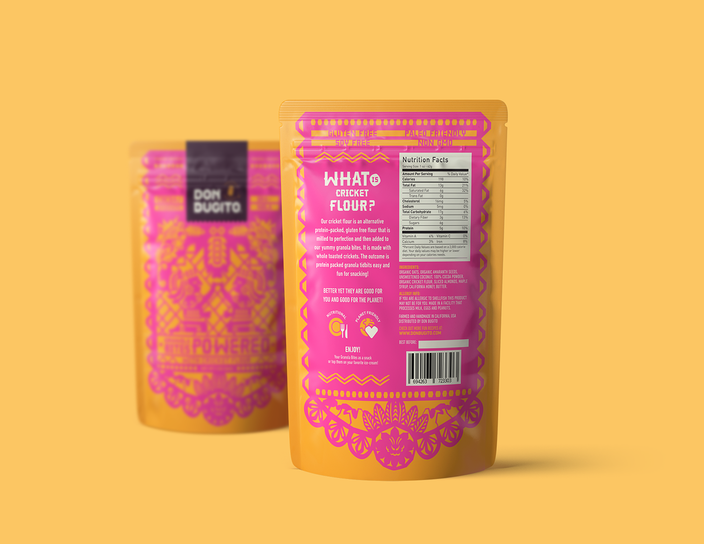 Packaging identity bugs colors mexico Food Packaging Logo Design prehispanic snackeria peru