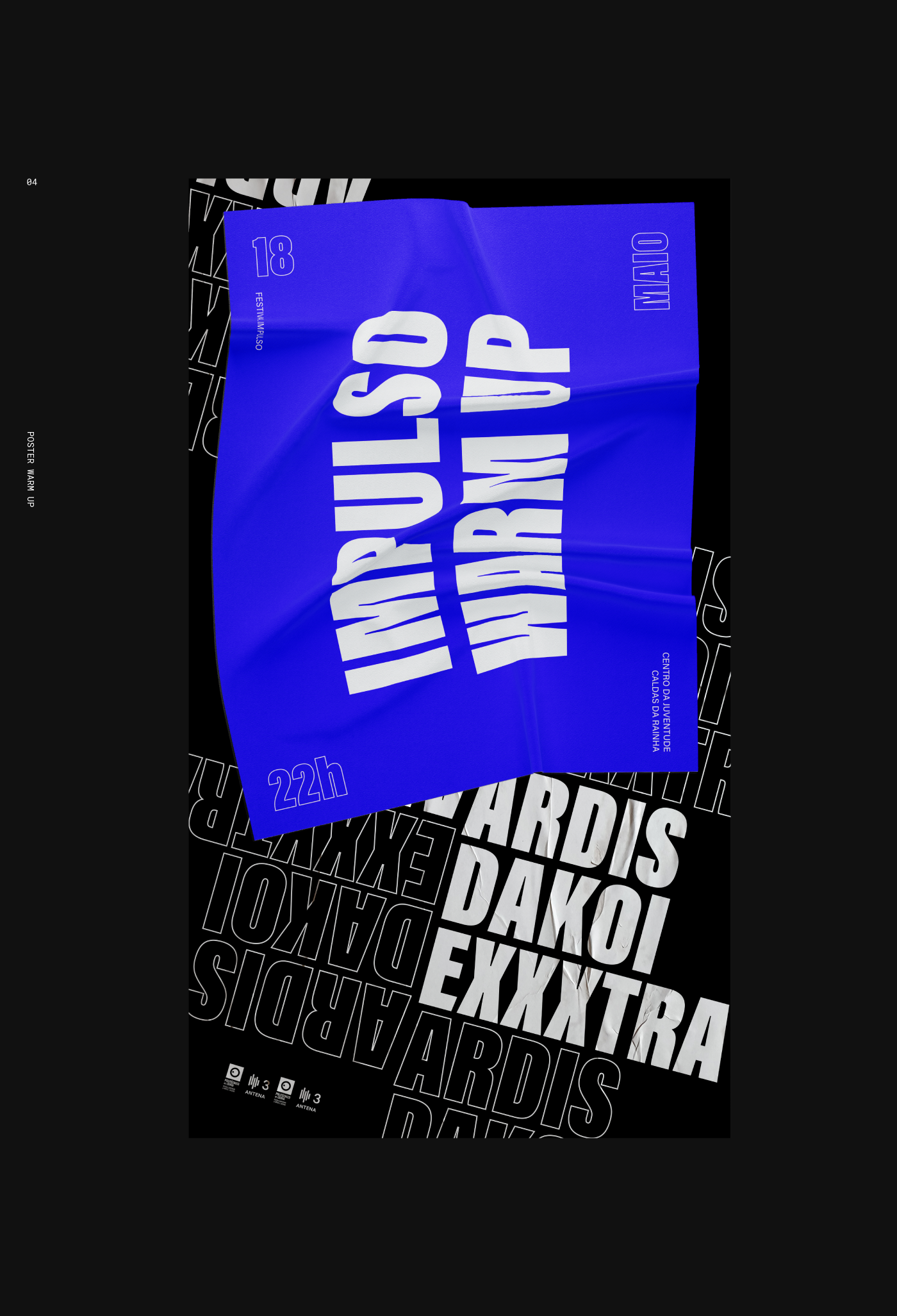 rebranding brand poster foil blue bold extra bold condensed type festival