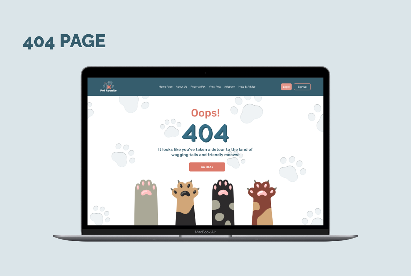 ux/ui user interface user experience Pet Adoption volunteer animals Lost and Found Website UI/UX ux