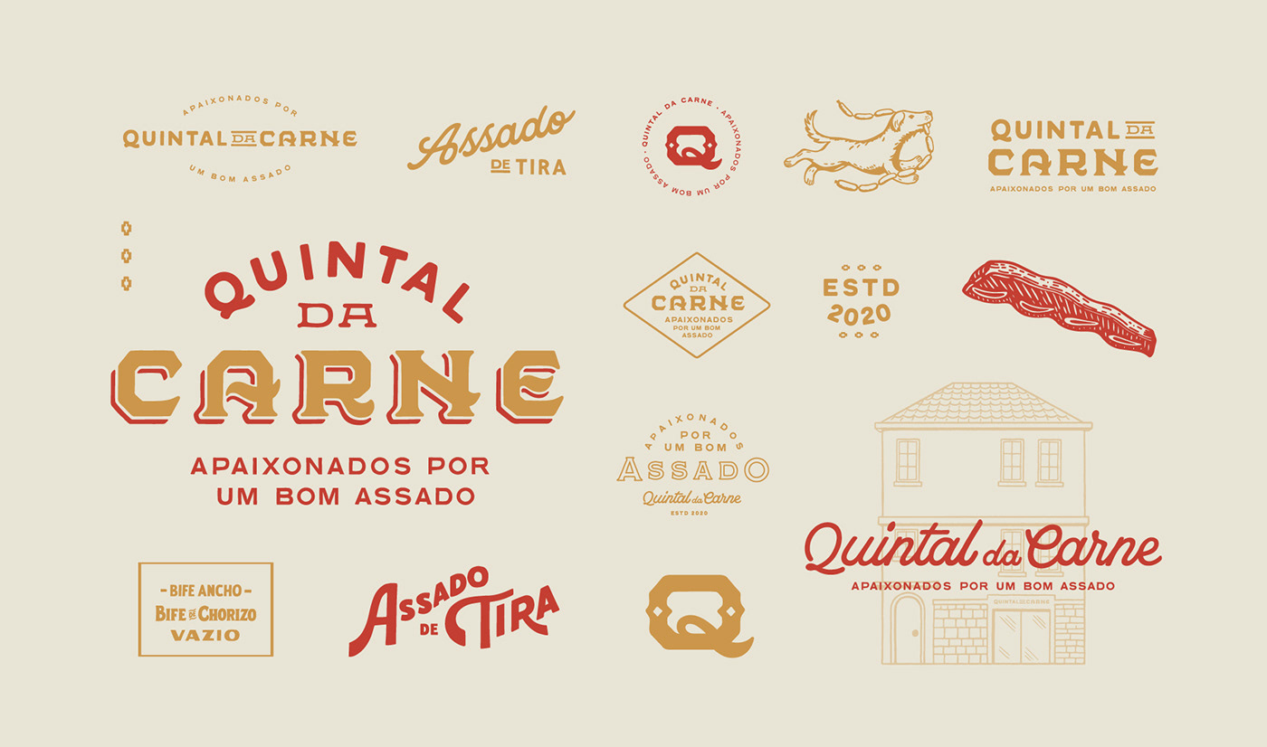 asado barbecue brandsystem carne churrasco ID lettering logo meat signpainting