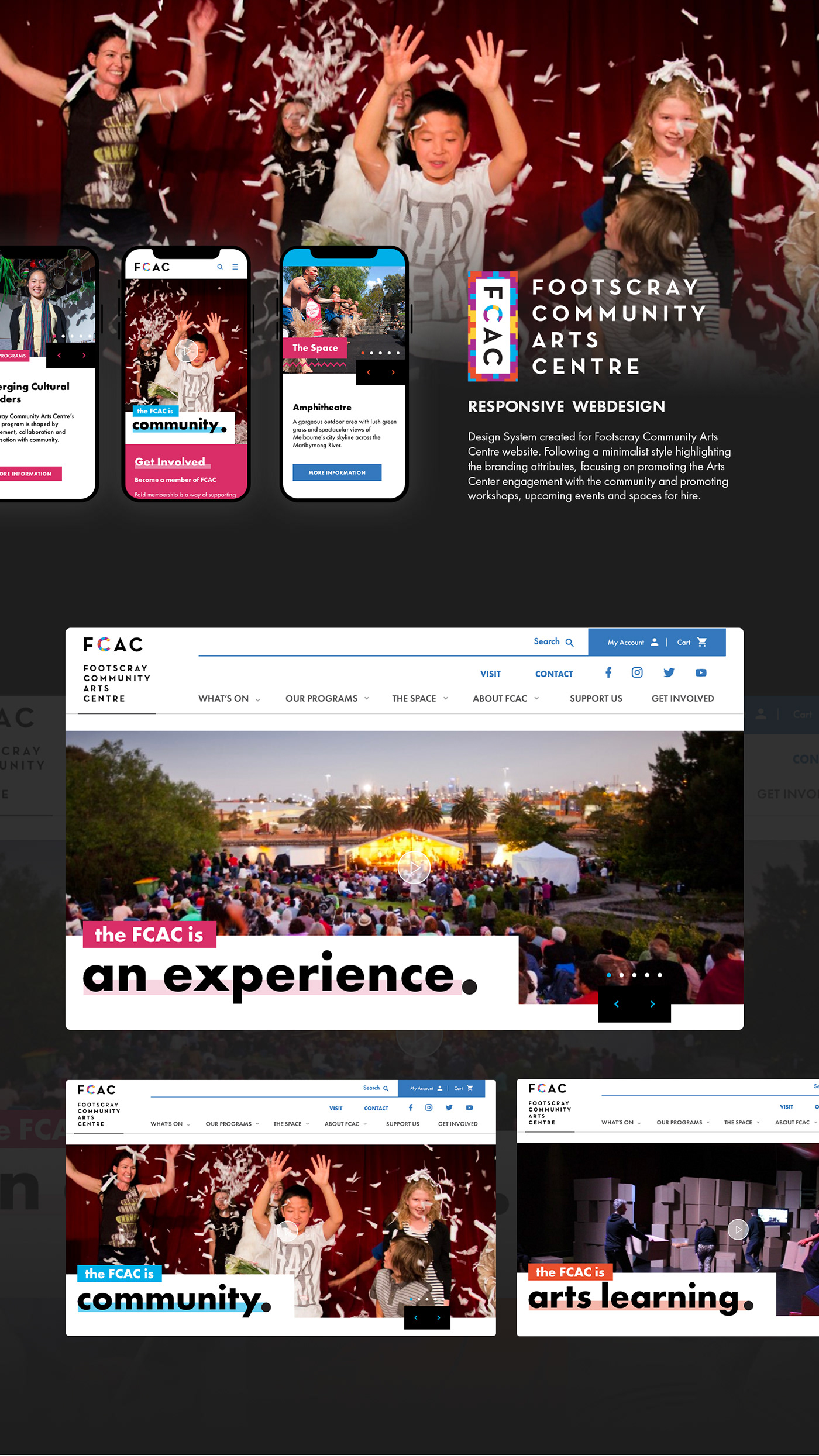 UI ux Responsive Website Arts Centre arts center mobile responsive website design system