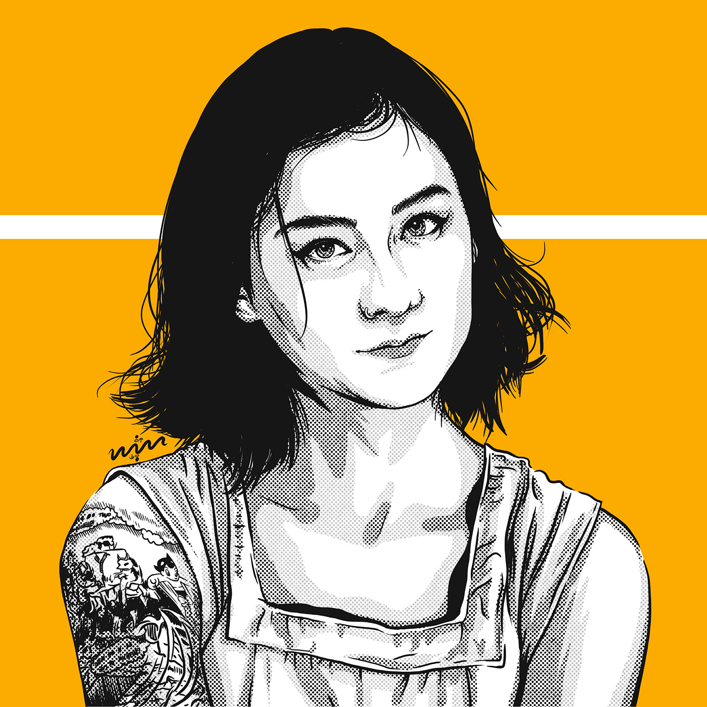 Michelle Zauner japanese breakfast indie music indie pop indie rock music yellow halftone comic vin basilio