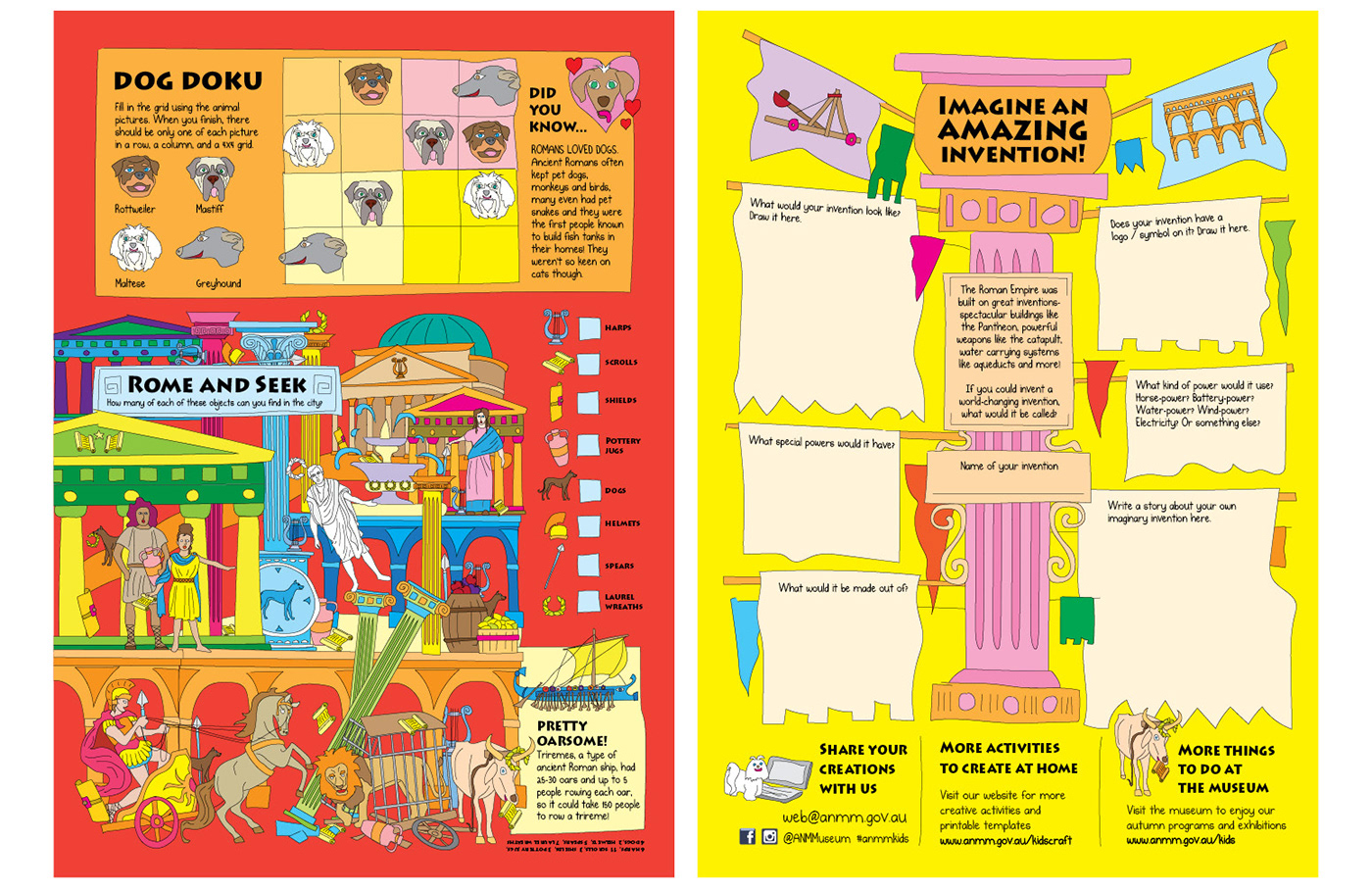 activity sheets adobe illustrator design graphic design  ILLUSTRATION  kids maritime museum museum puzzles