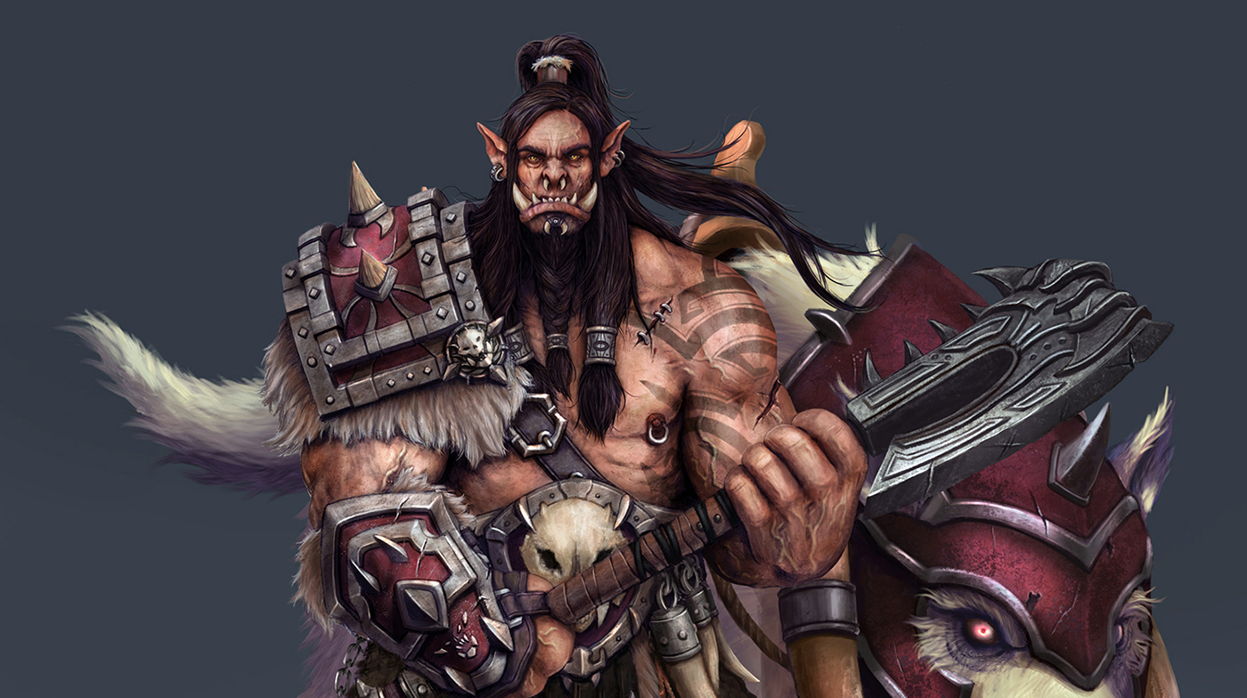 grom hellscream wolf wow warcraft Blizzard fanart characters creatures orc