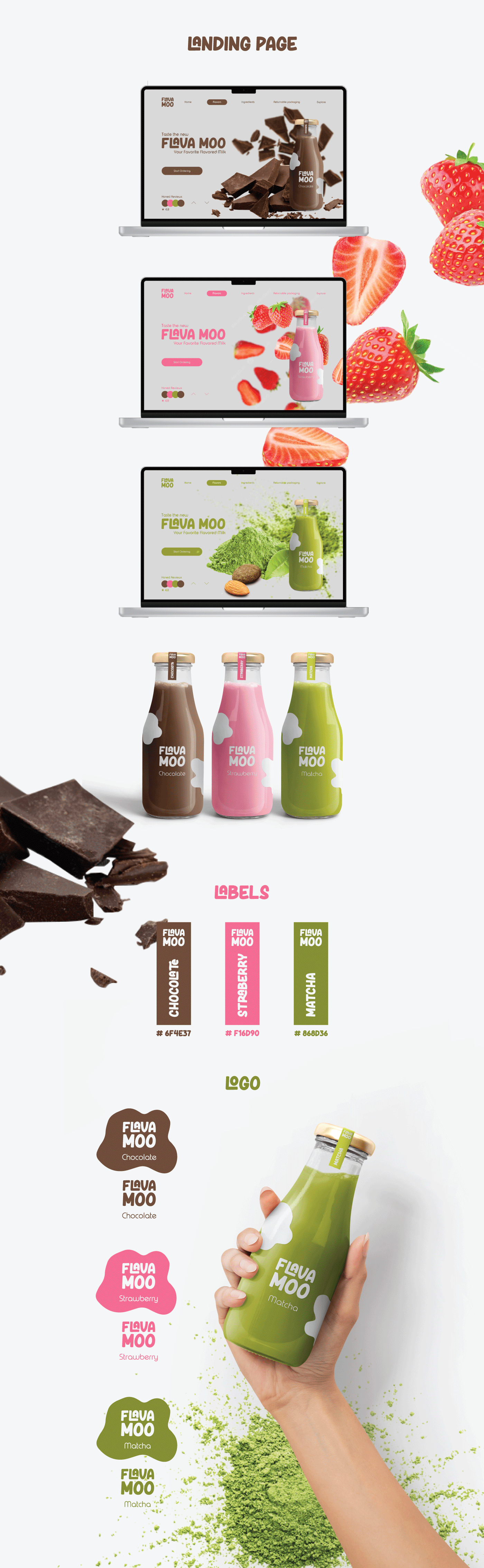 milk branding  ux UI landing page flavor UX design ui design UI/UX Figma