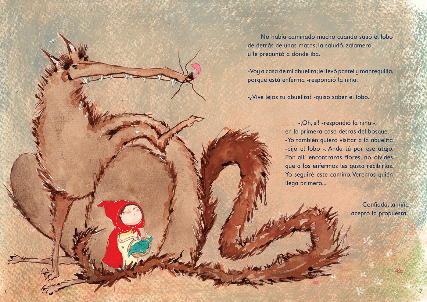 caperucita roja Childrens´ book clásicos de literatura cuentos ILLUSTRATION  kids book kids literature mixed media Perrault Red riding hood