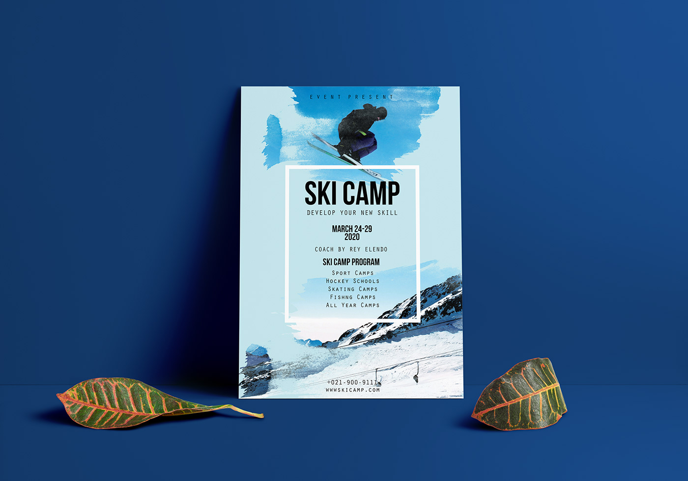 flyer skicamp design graphicdesign Illustrator adobe flyerdesign