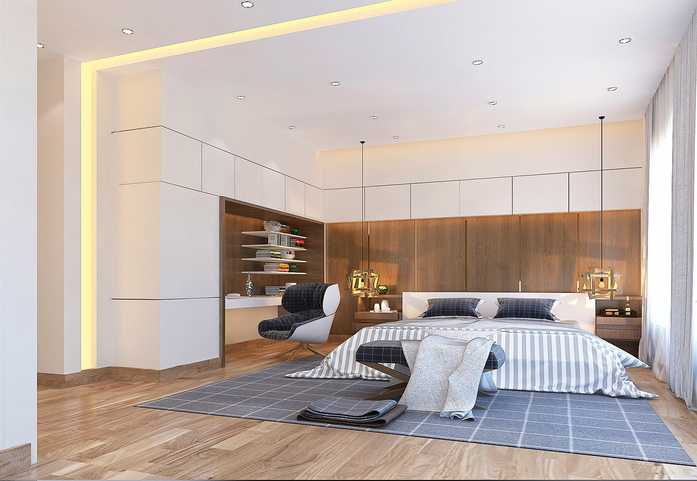Interior design master bedroom modern classic tv interoirdesign