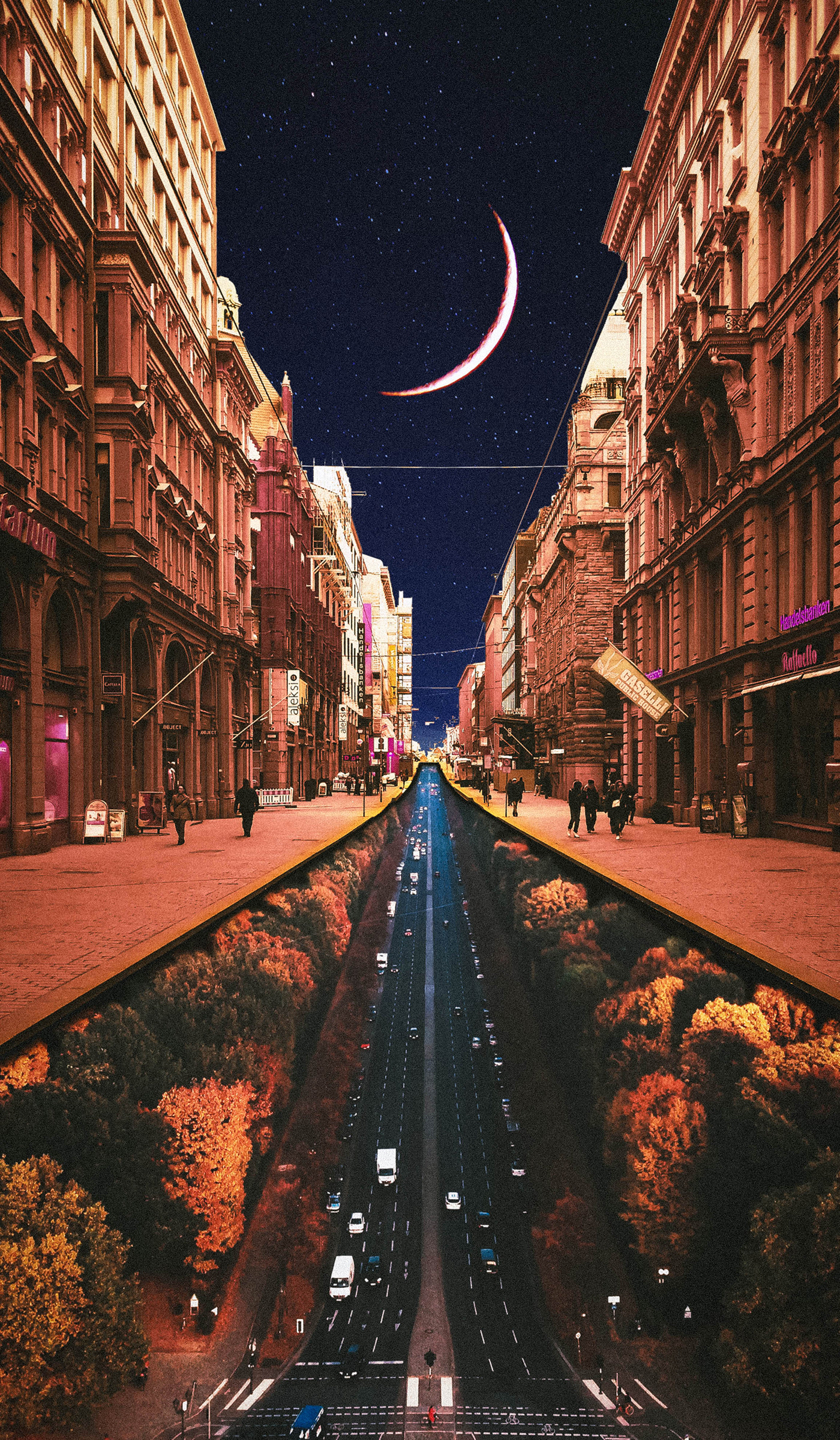 artwork city collageartwork digitalart digitalcollage graphicdesign helsinky lightroom moon photoshop