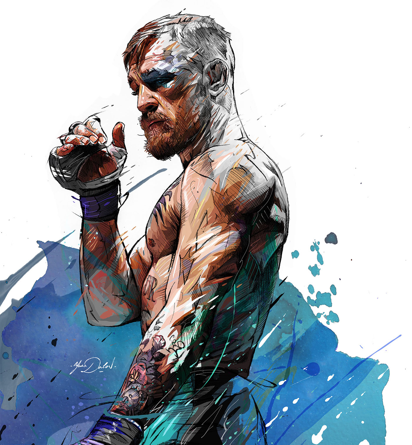 Conor McGregor Floyd Mayweather Rumble Boxing MMA UFC fight Dynamic portrait sport
