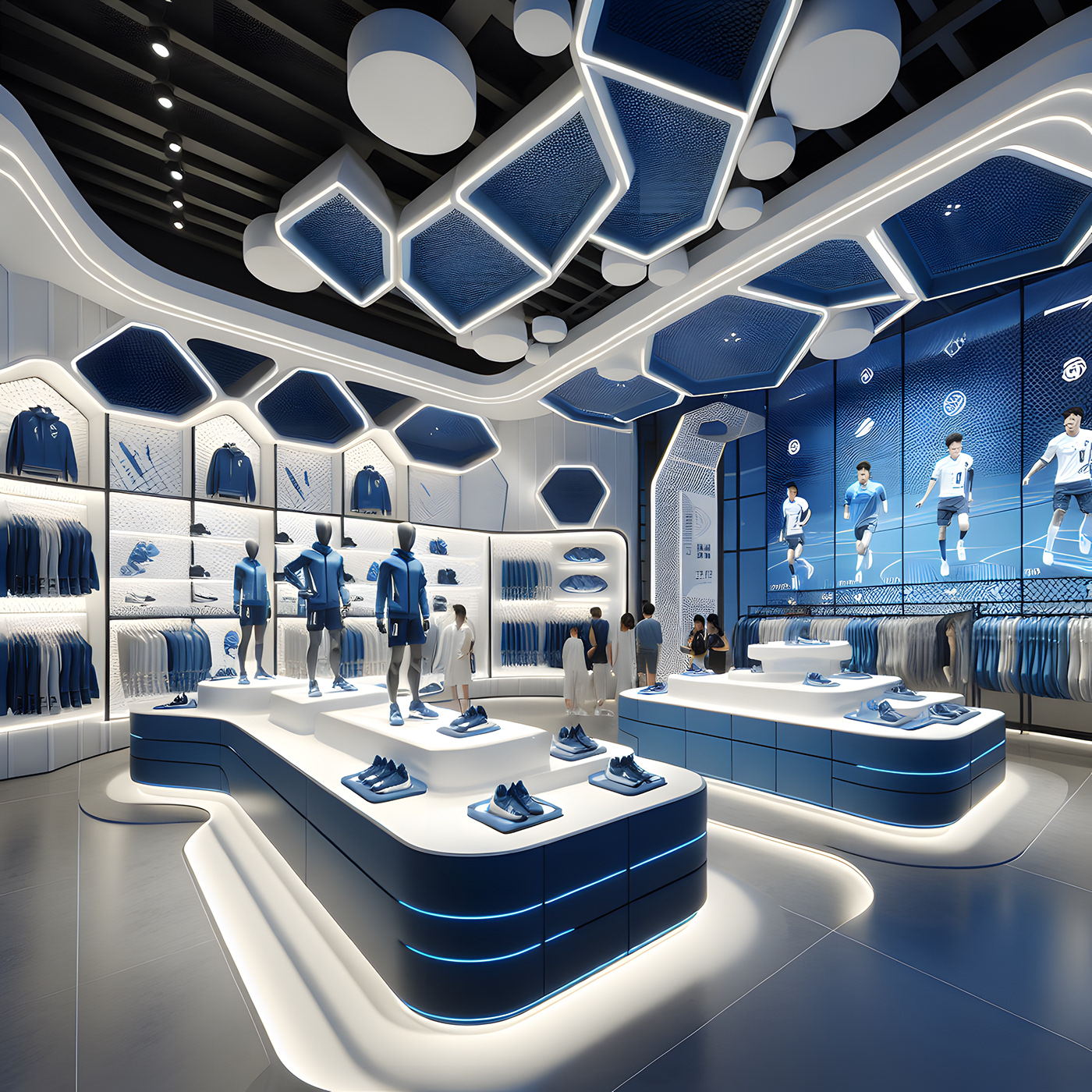 store design Interior architecture interior design  Exhibition Design  Stand booth design 3D sports ai