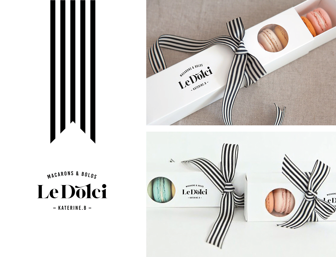 bakery branding  cake Le Dolci logo macaroon Packaging whoswho WW