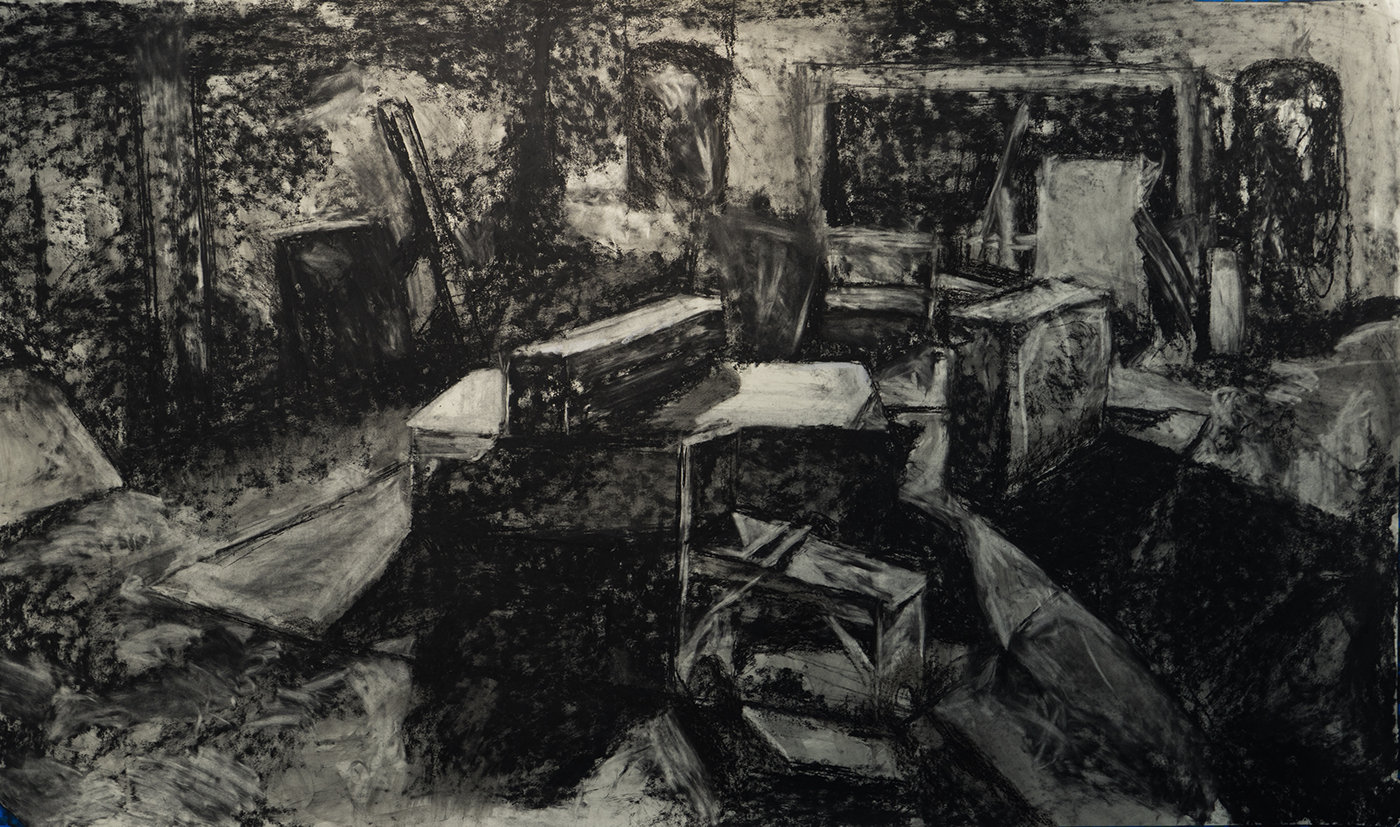 paddy ginther foundation studies charcoal acrylic