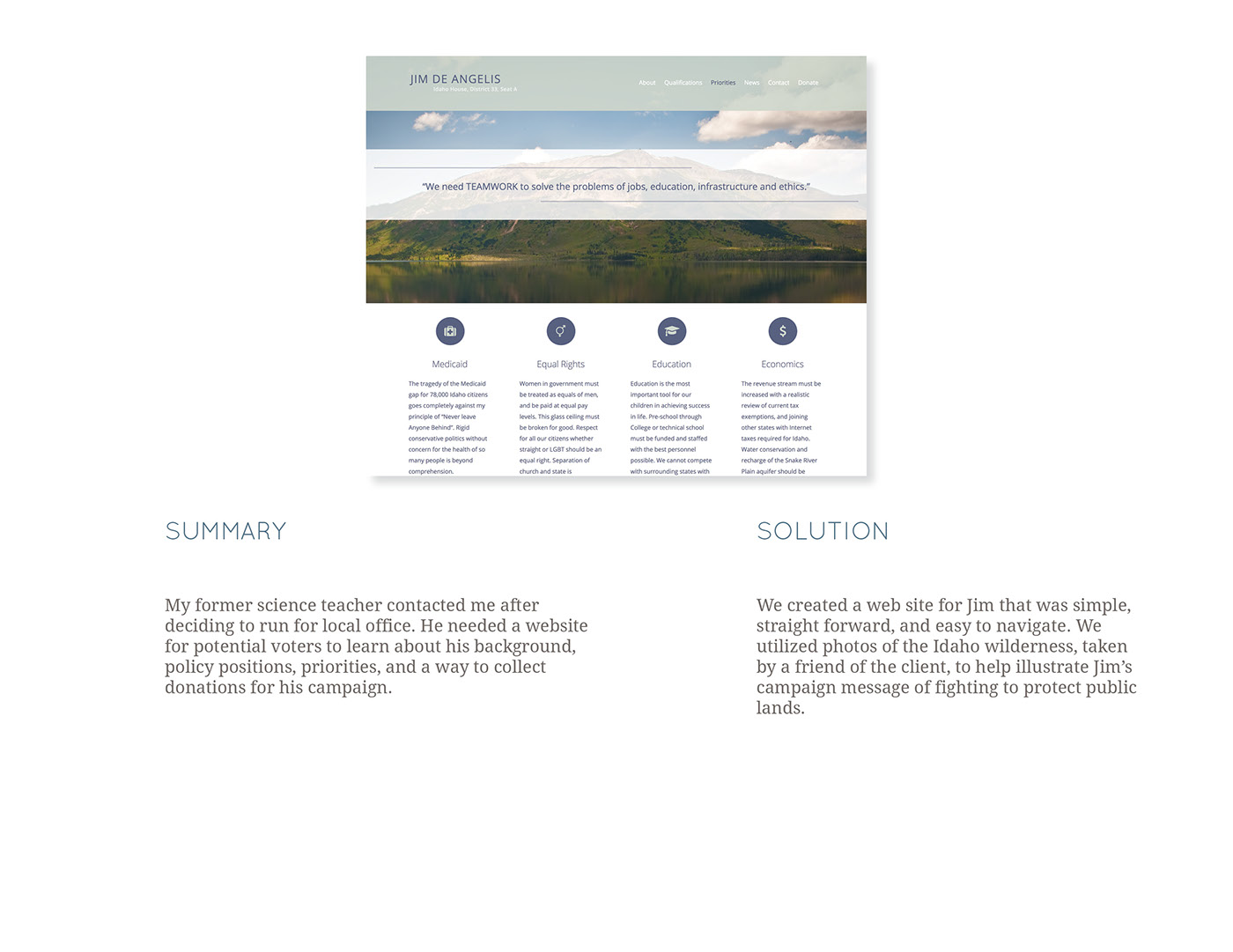 Web Design  Idaho political website