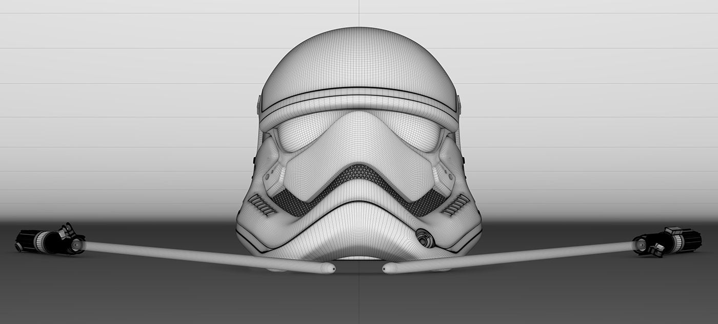 CGI Starwars stormtrooper lightsaber 3D art Substance Painter Maya Render ilustration