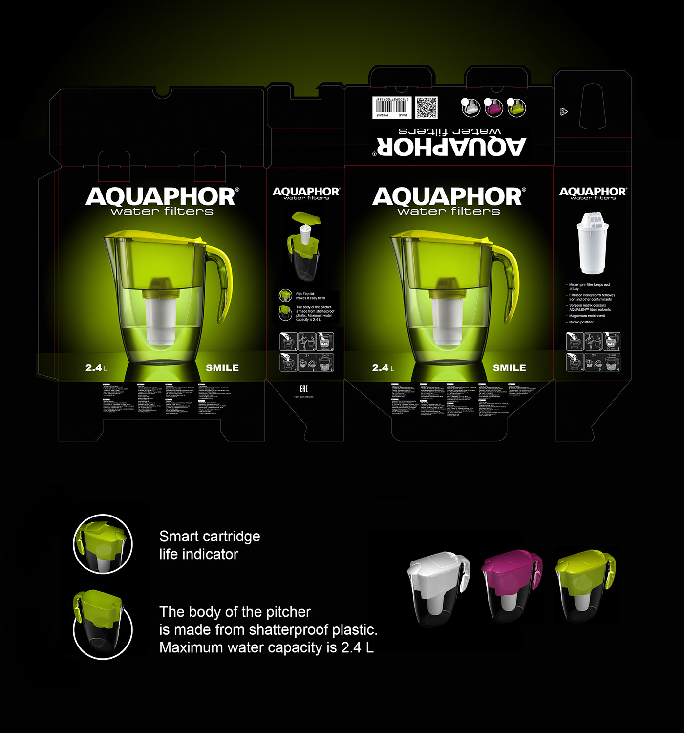 box package Packaging Caixa embalagem graphic design  visualization purifier Water Filter pitcher