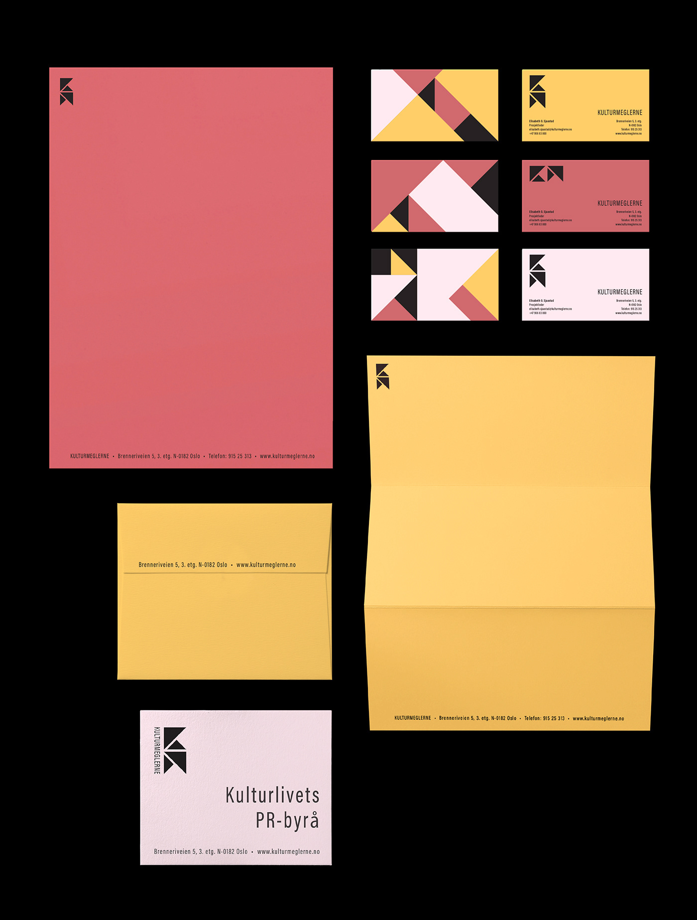 agency logo simple Gemometric paper folding color Mockup nordic warm