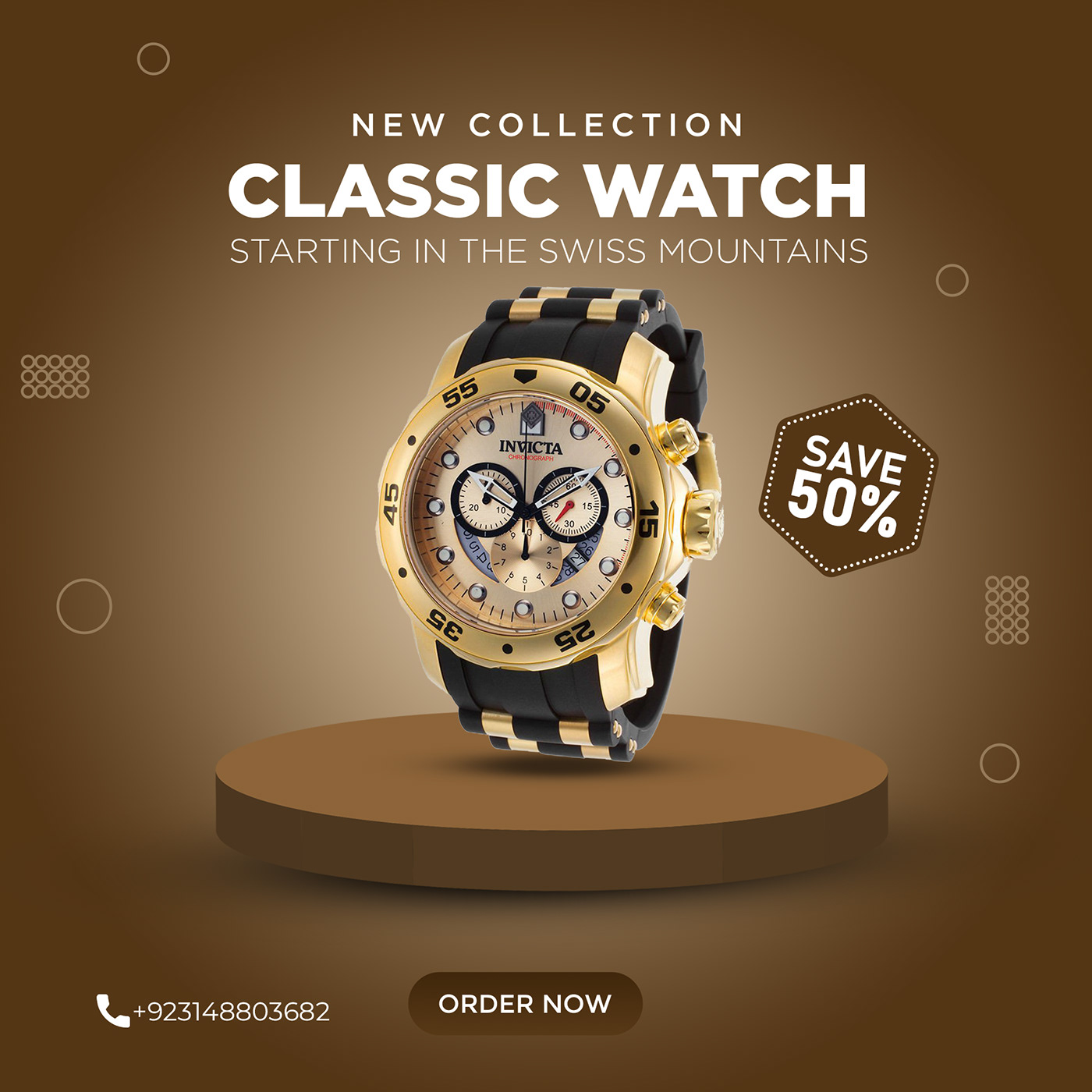 text Graphic Designer watch smartwatch photoshop Poster Design black friday sale Classic Watch Gold Watches for Men Watch Poster design