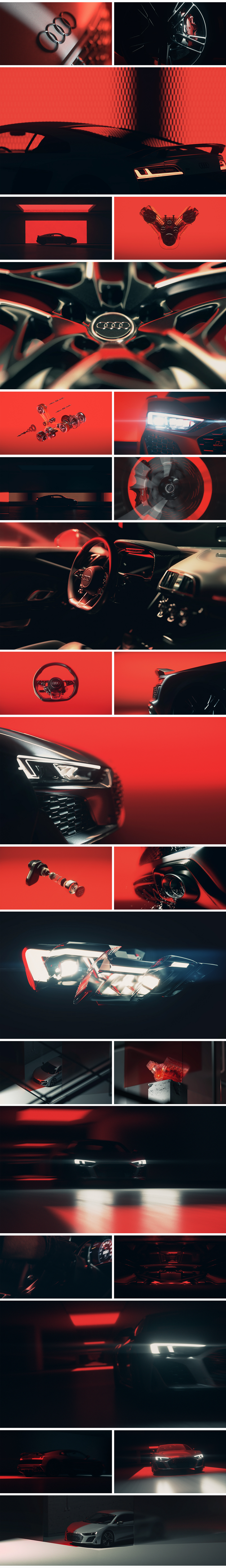 CGI 3D Render motion animation  Audi car red cinema 4d JVG