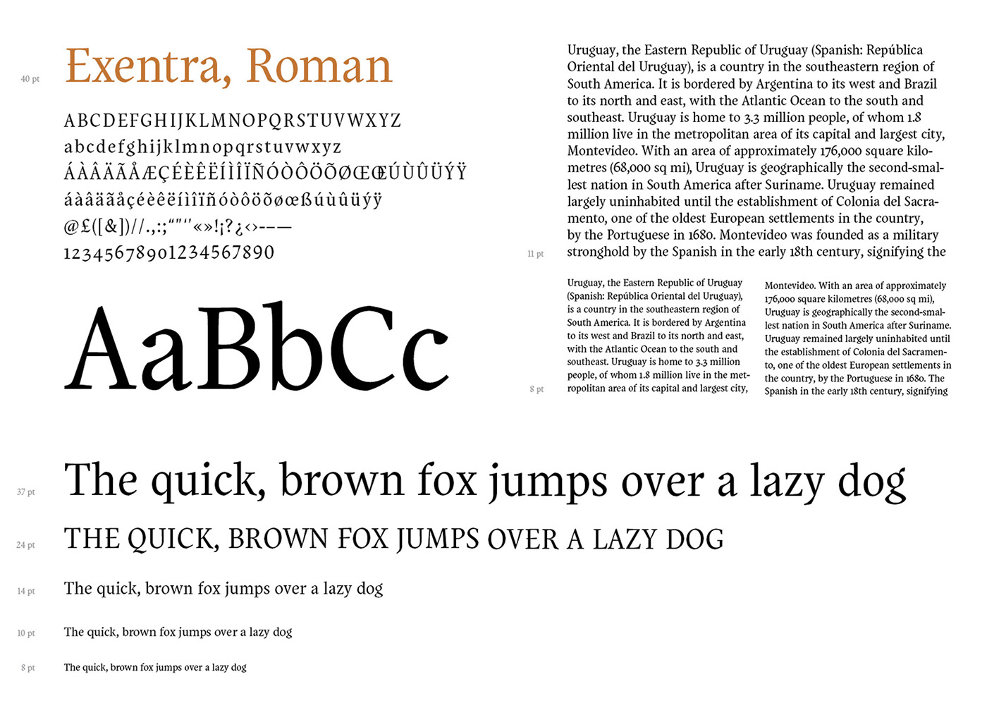 serif Typeface specimen book Display italic