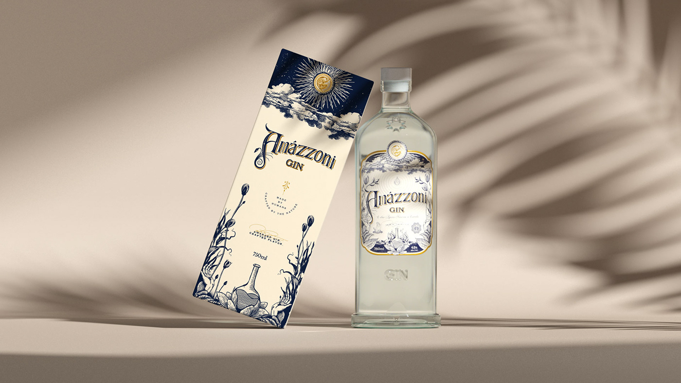 brand identity design Logo Design visual identity 3D branding  Brazil gin ILLUSTRATION  Packaging