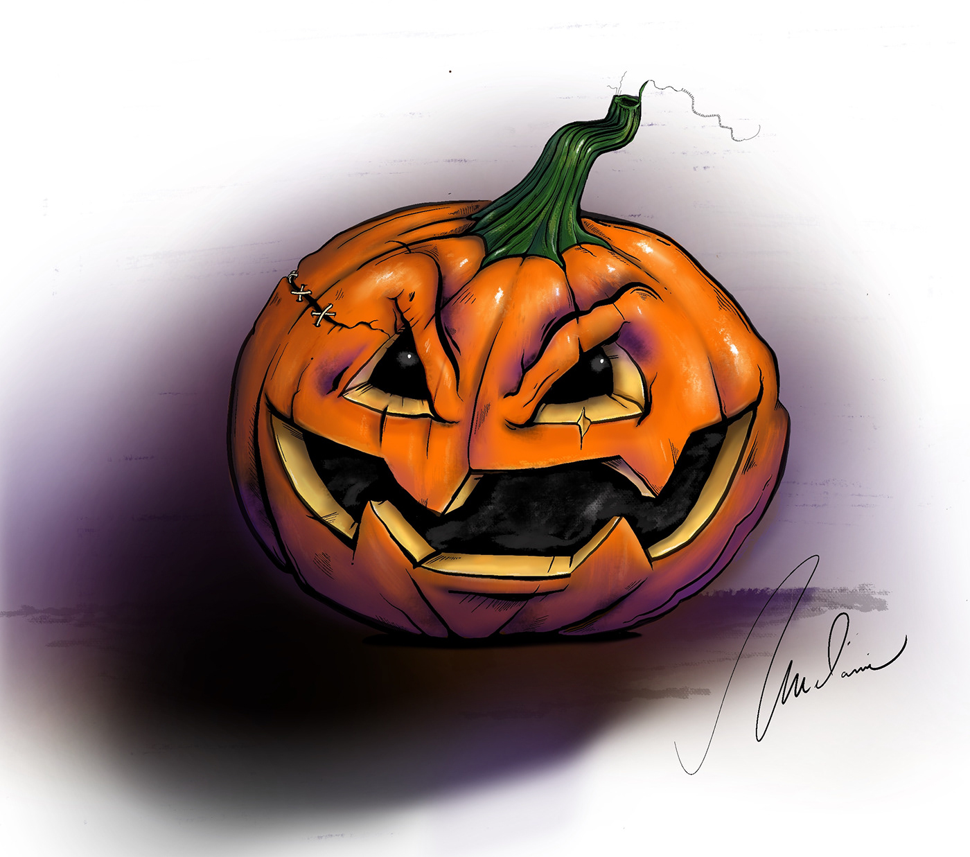 jack-o-lantern pumpkin Halloween ILLUSTRATION  october carving orange automne ipad pro citrouille