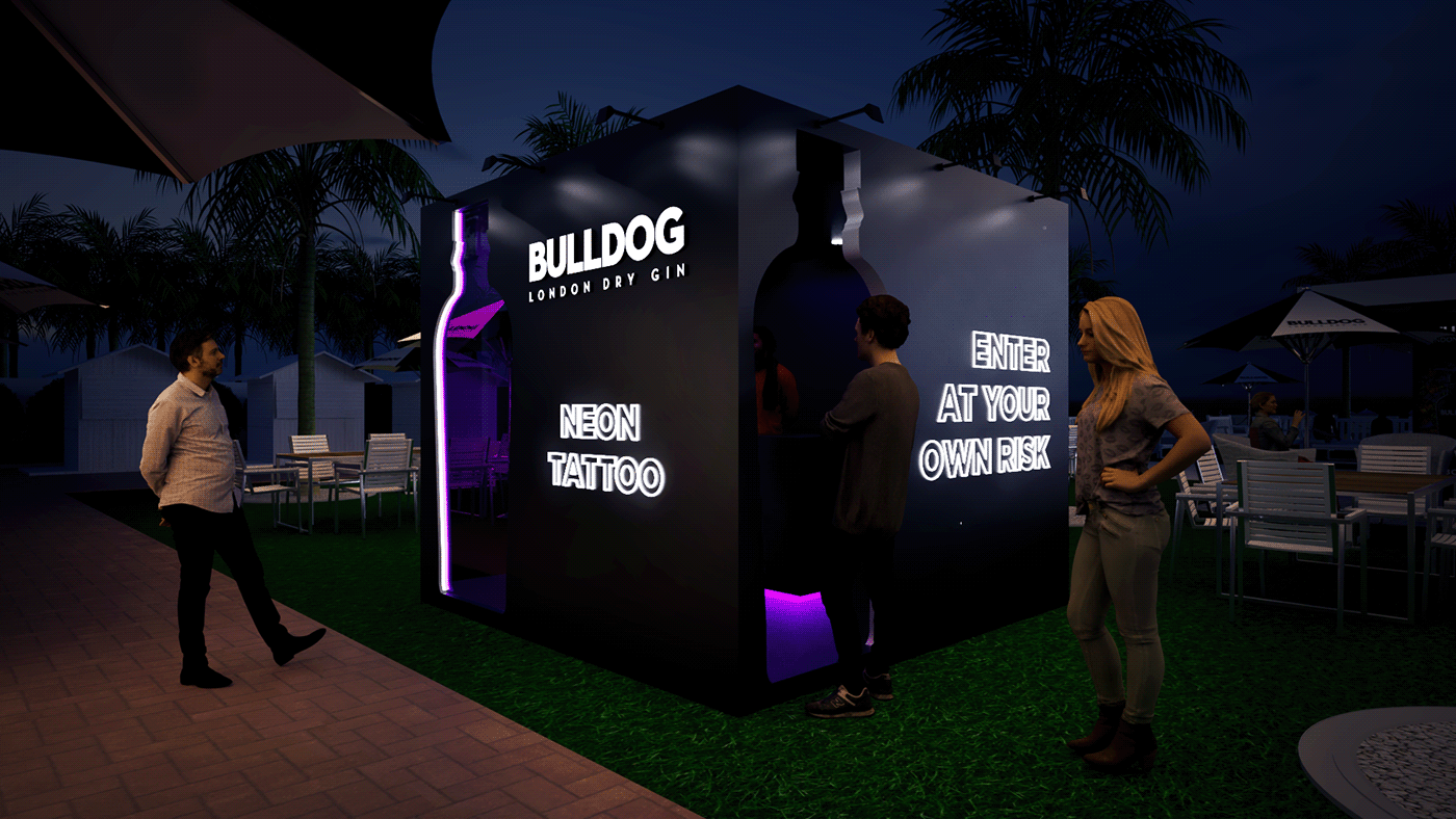 3d design 3d render activation bold bulldog Event gin posm