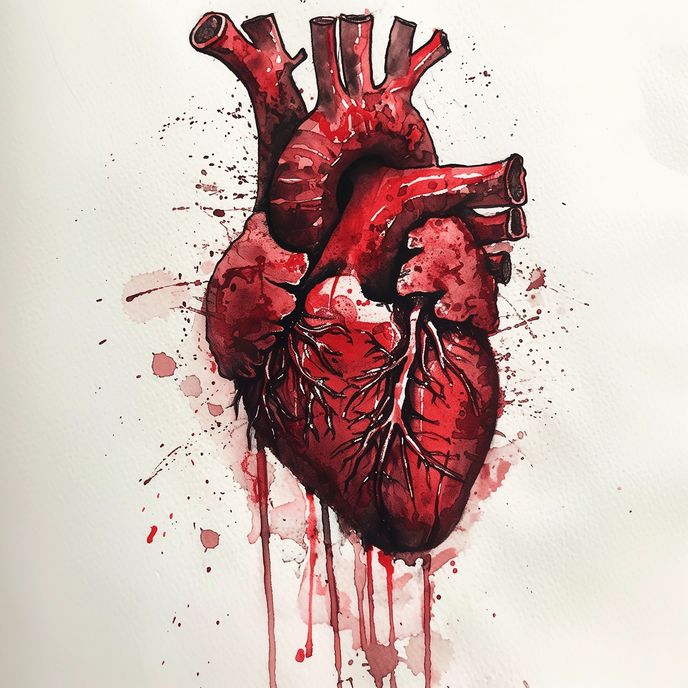 heart watercolor painting   ILLUSTRATION  Digital Art  Drawing  coração aquarela pintura coração de aquarela