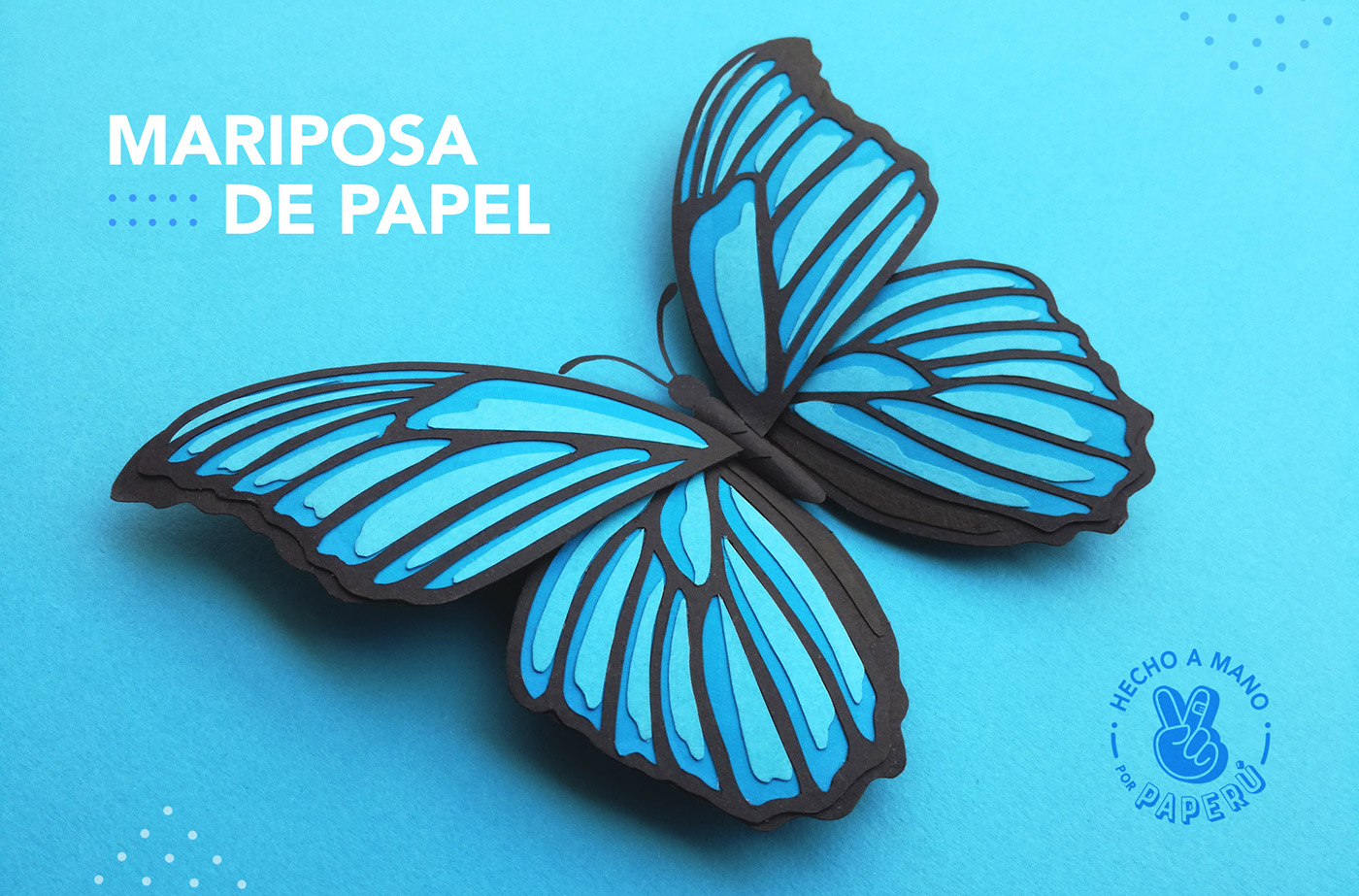 papercraft Nature butterfly handmade blue Flowers peru artesania paper deco