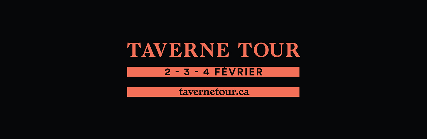 Tavern taverne poster black orange beer festival Montreal mont-royal