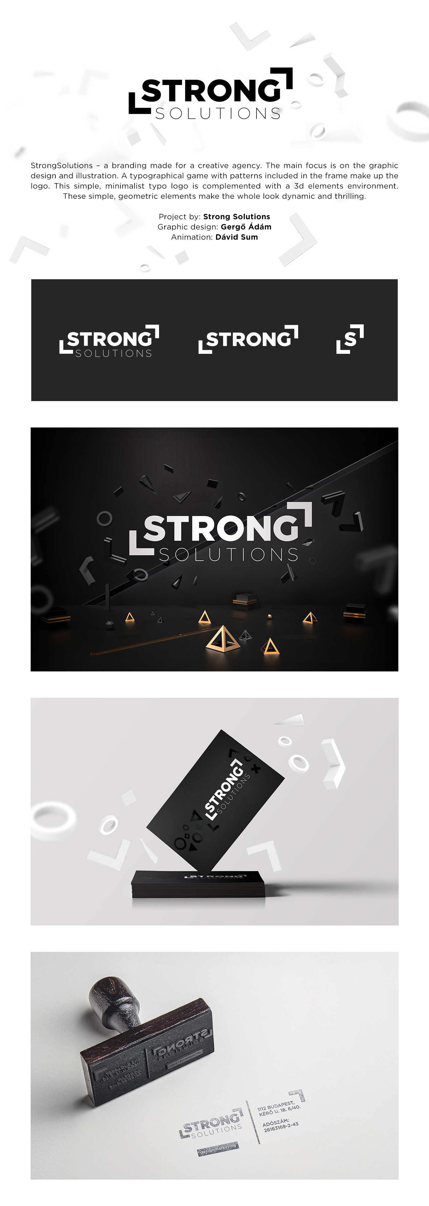 branding  strong graphic design creative type 3D geometry animation  modelling